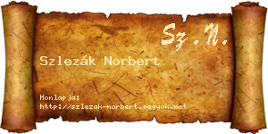 Szlezák Norbert névjegykártya