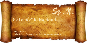 Szlezák Norbert névjegykártya