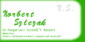 norbert szlezak business card